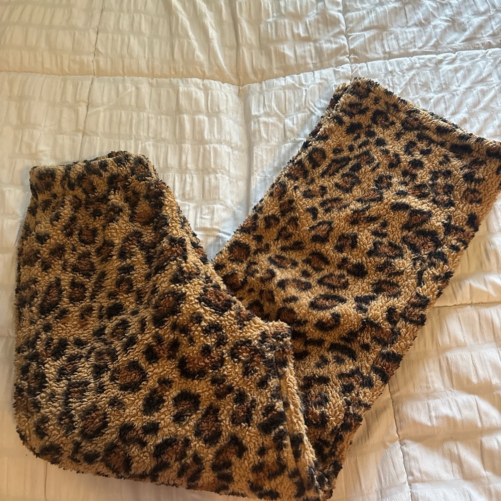 SHEIN Leopard Print Fuzzy Joggers